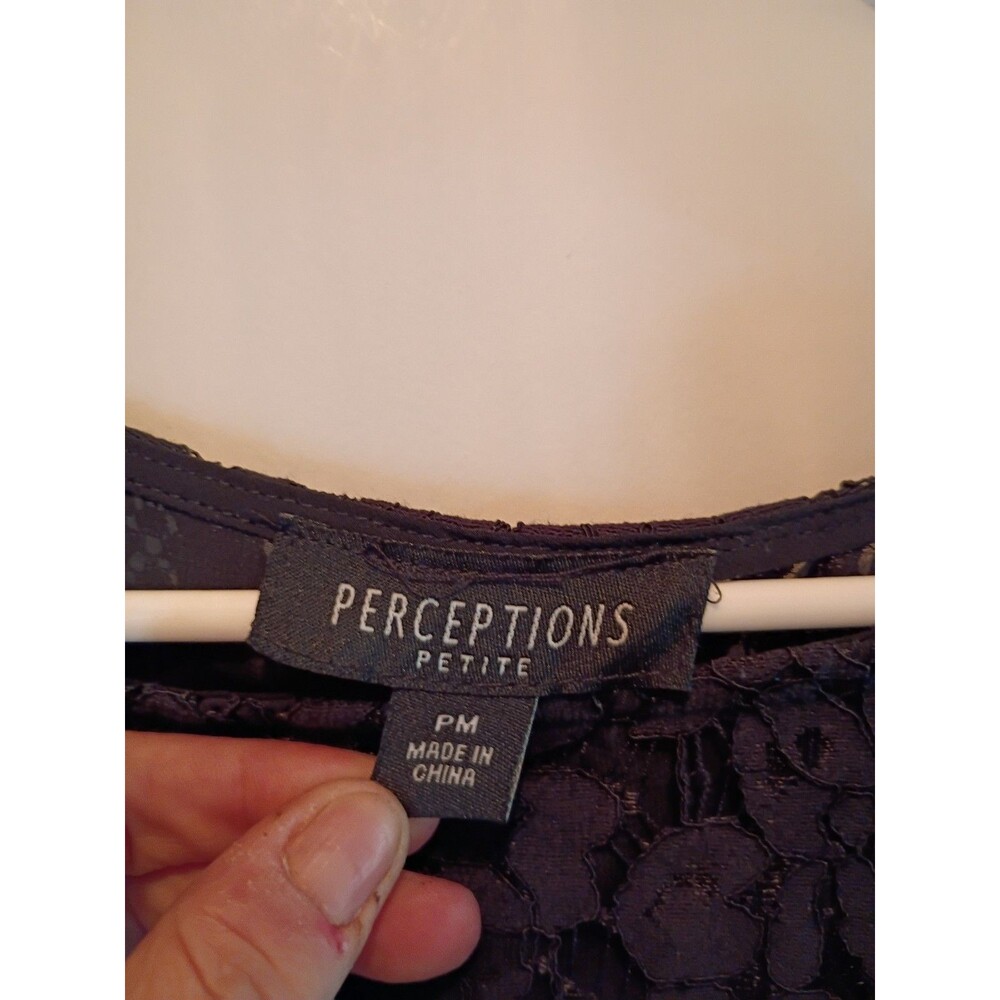 Perceptions Petite Black Lace Dress - Picture 5 of 7